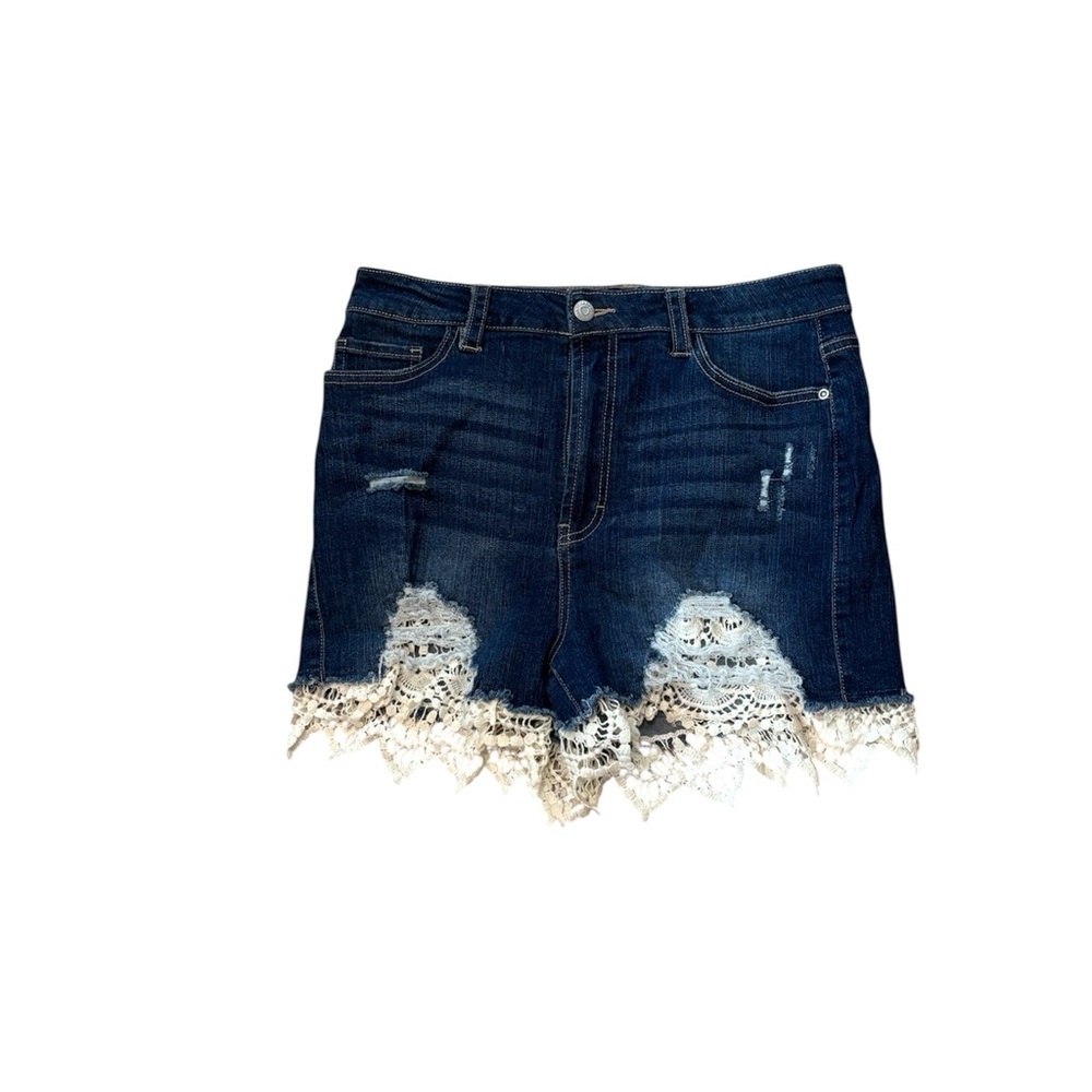 Harper Heritage Denim Shorts with Lace Trim Size 30